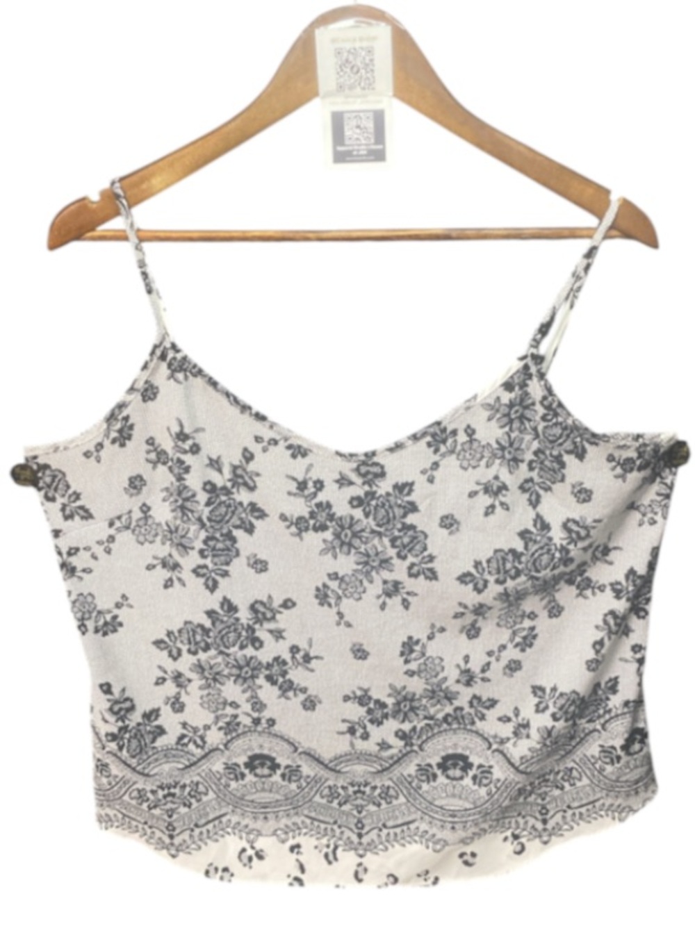 Worthington Womens White Floral Lace-Trim Cami Top size XL